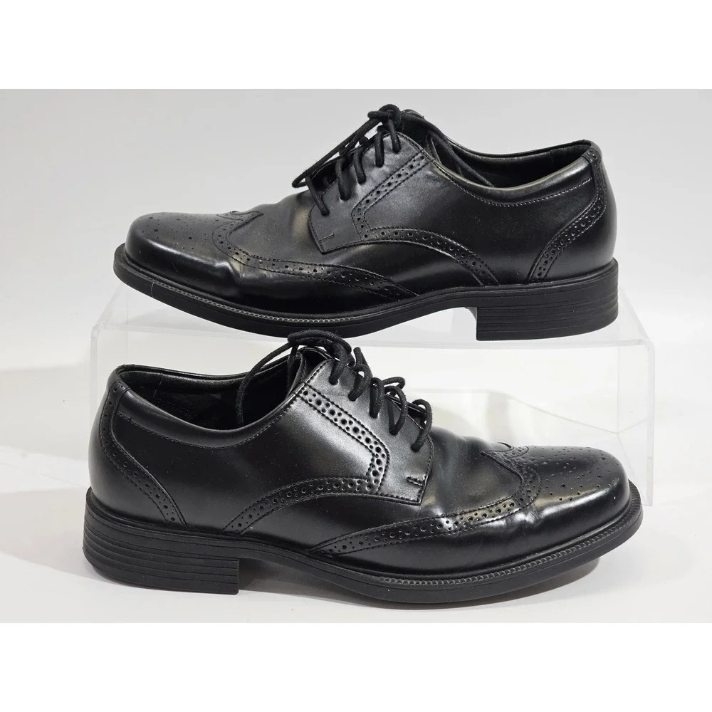 Rockport Wingtip Oxford Mens 8M Black Leather Waterproof Dress Shoes APM70011